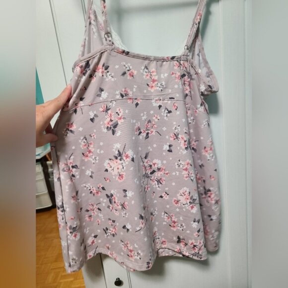 Floral Lace Purple Pink Marilyn Monroe Night Pajama Lingerie V Neck Shirt Size M - Picture 2 of 9